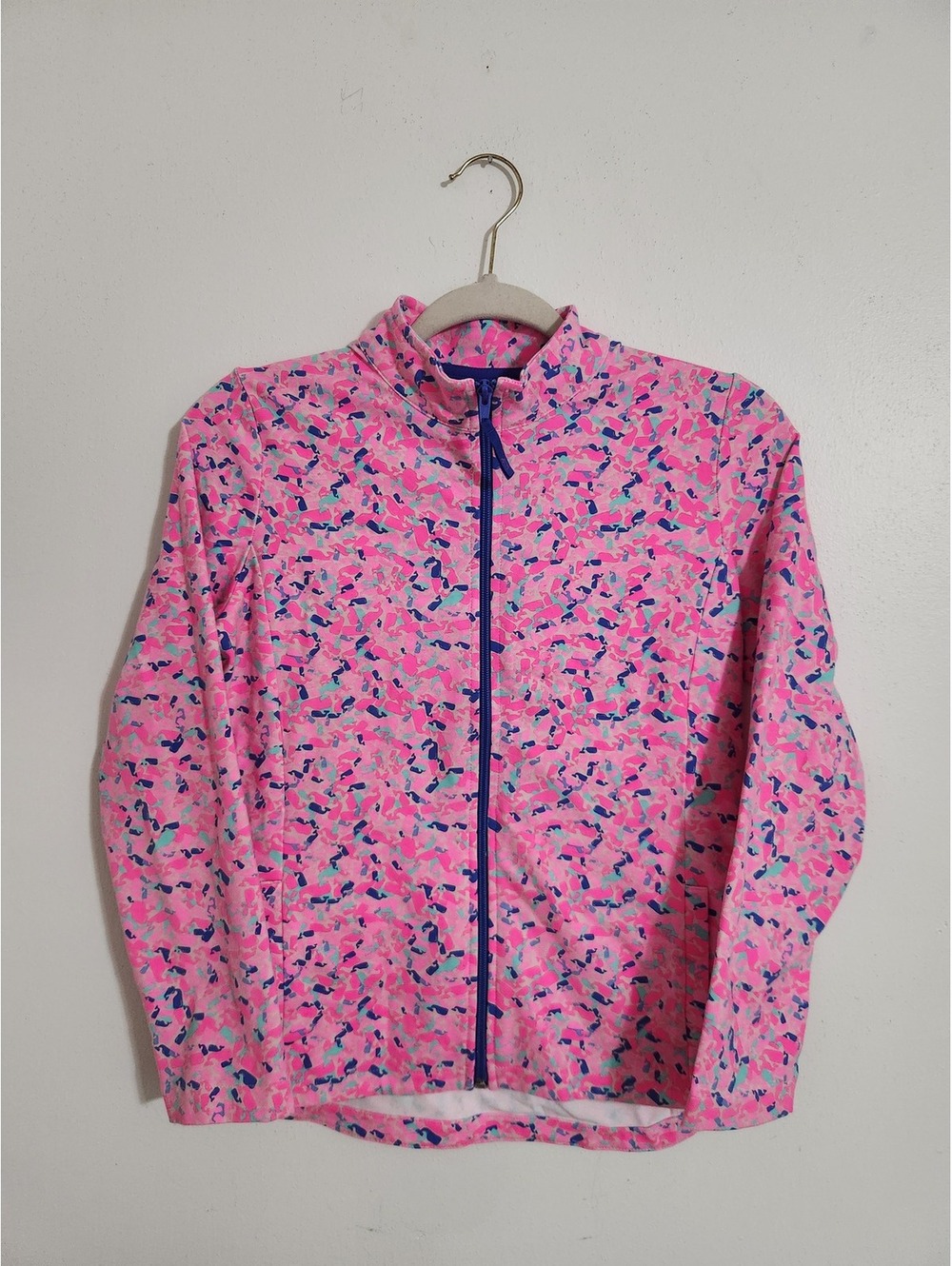 Vineyard Vines Girl pink zip pullover Size L